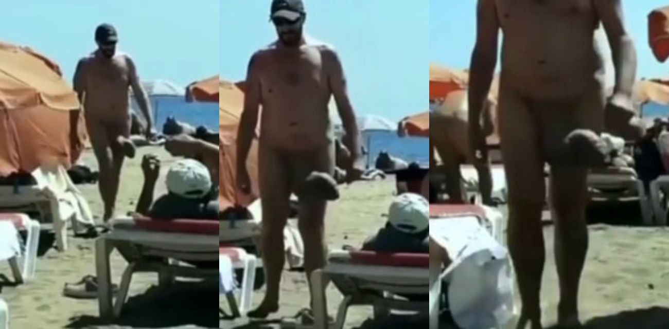 超乎你的想象!国外沙滩上男子露出巨物大根散步 路人看完当场惊呆