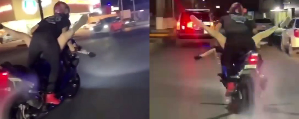 路上一分钟 台下十年功 美国佛罗里达州大神骑车操逼两不误旁边警车开道