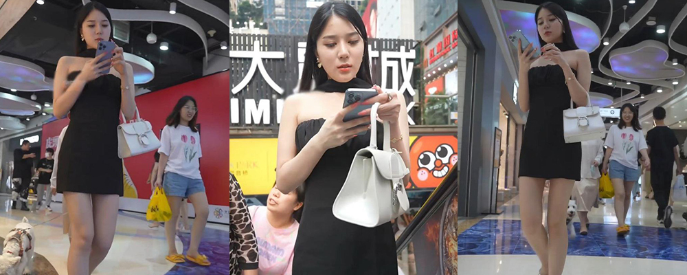 透明内裤下的骚穴若隐若现 商场抄底高冷黑裙御姐全程跟拍视频流出