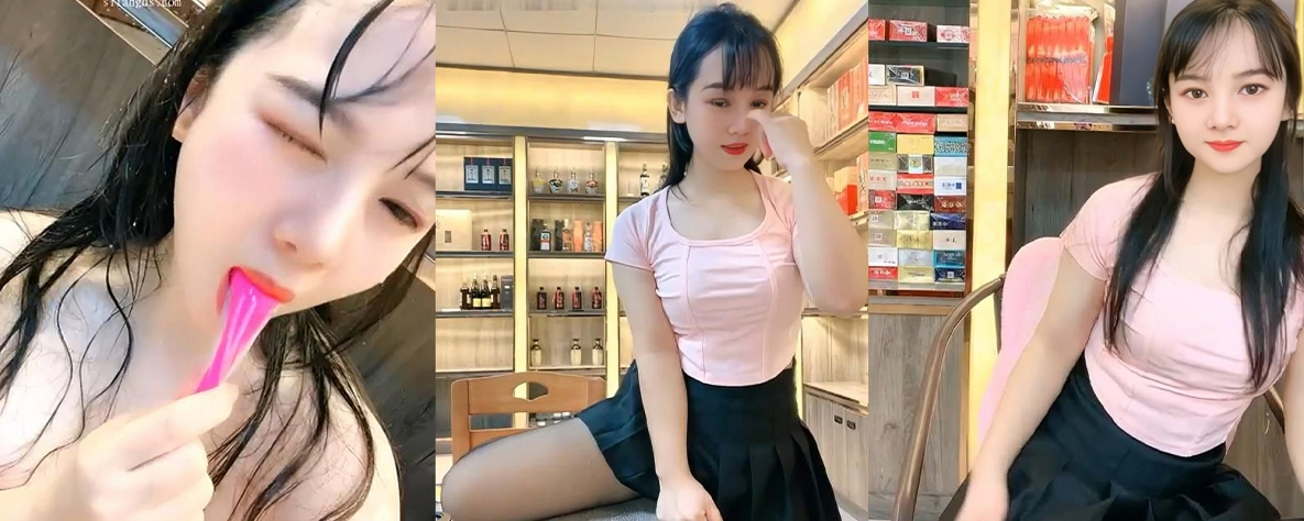 烟草酒水点生意不好 甜美漂亮店老板妍宝在店里直播表演自慰 粉嫩的小穴被插到潮喷