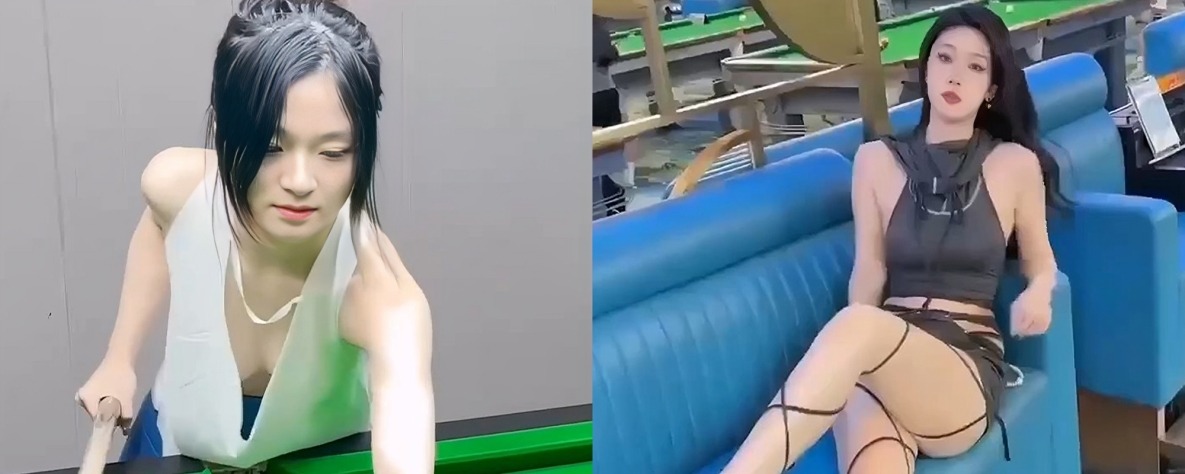 球桌上肆意裸露 让你感受一杆进洞 SLikv台球厅男子花重金安排八个助教群p凌辱