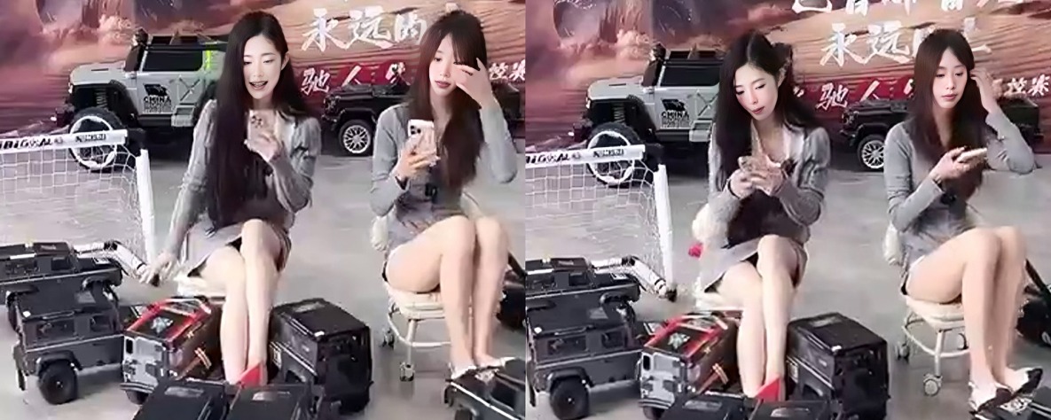 第一视角感受主播的裙底风光 抖音网红喵喵利用遥控车的摄像功能 让粉丝付费观赏骚逼