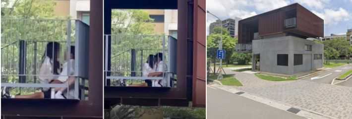 台湾新竹市府后街停车场楼梯角落『小情侣』上演劲爆活春宫,激战过程被疯传