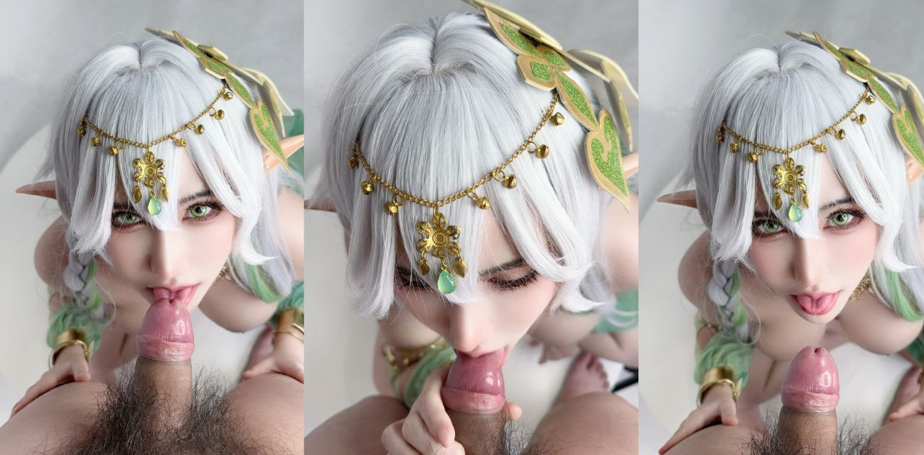 泰国绝美COSER DreamTamu 扮演原神 大慈树王 跪地口交