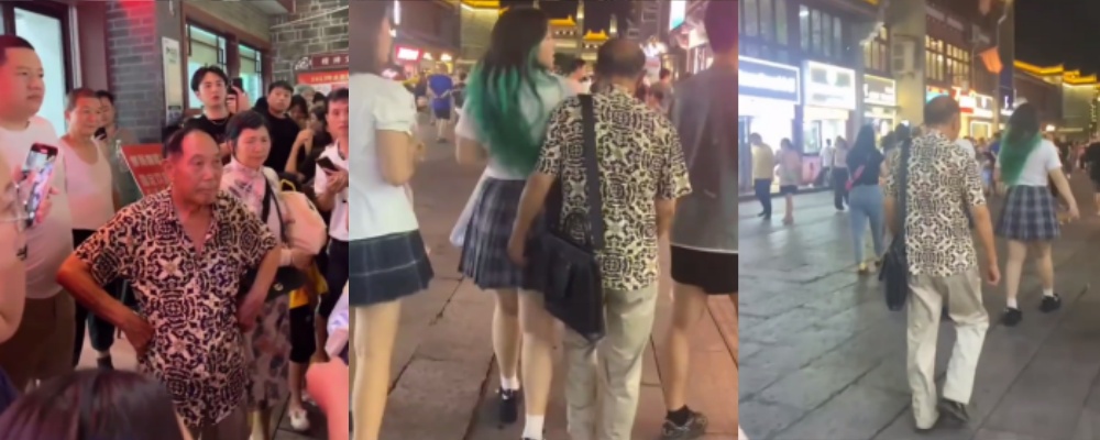 襄阳古城 68岁老爷子大庭广众之下摸女孩隐私部位 还说摸一千个人都没人能管他
