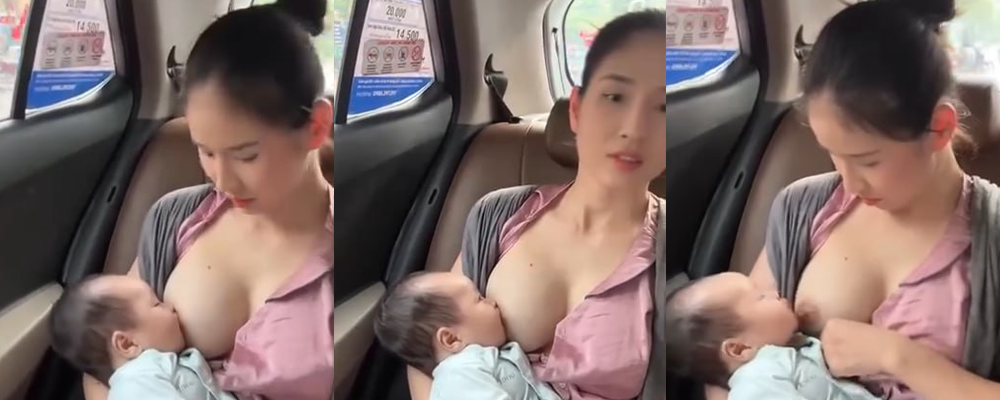 感叹母爱的伟大 出租车监控摄像头捕捉到长相神似刘亦菲的宝妈在后排哺乳视频曝光