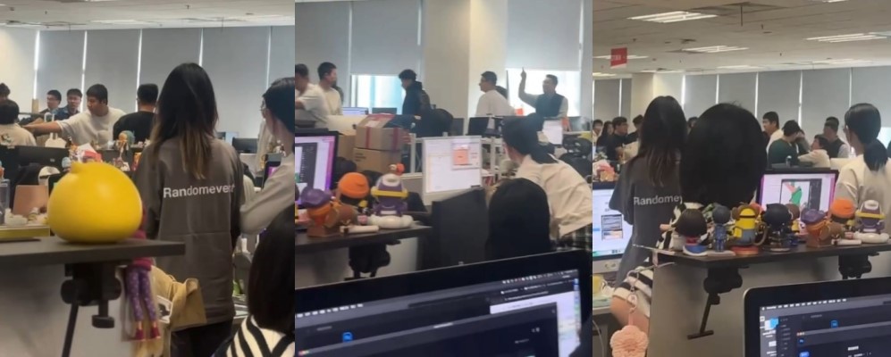 办公室偷情惨遭曝光 老哥和人妻乱搞被对方老公抓奸到办公室 全公司目睹激烈军体拳制裁