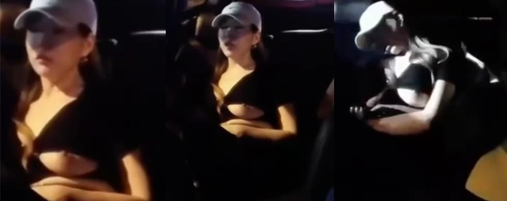 网约车再次上演活春宫滴滴后排醉酒少妇袒胸露乳 吸引司机频频回头行车记录仪全程记录淫骚时刻