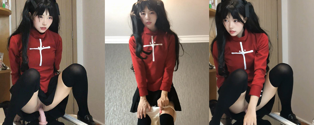 喜欢动漫角色远坂凛的宅男有福了 绝美coser埋导演蹲坐假屌自慰视频曝光