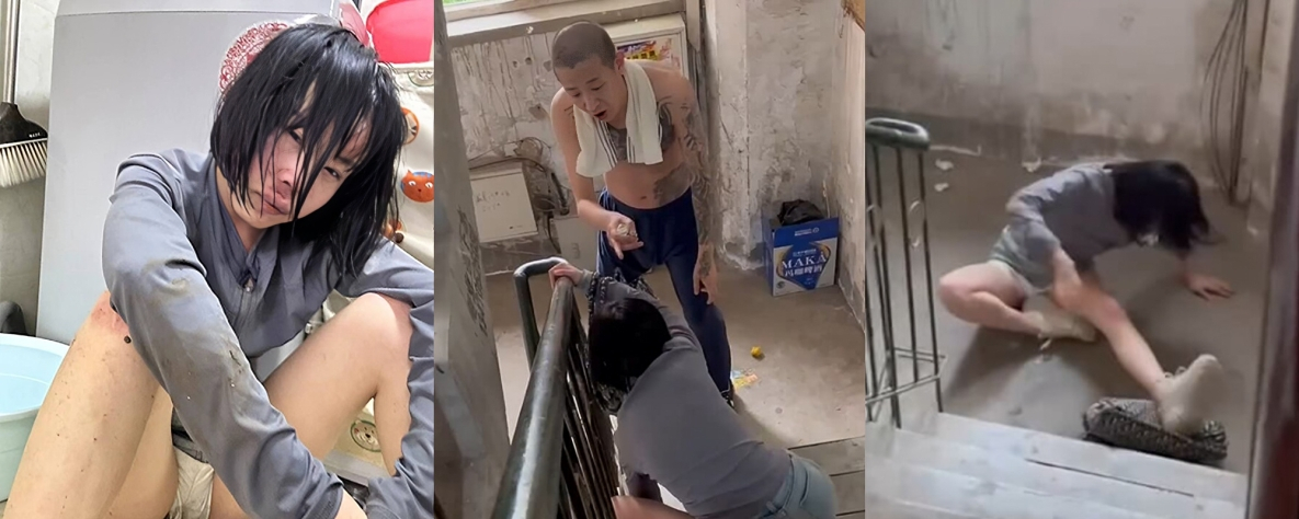 辽宁沈阳妹子磕药过度形如丧尸出笼 被纹身男按进臭水沟无情蹂躏视频曝光