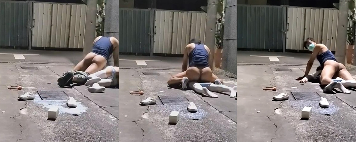深夜醉酒少女瘫软巷道 狂热男子肆意侵犯 无视围观人群 场面火爆刺激