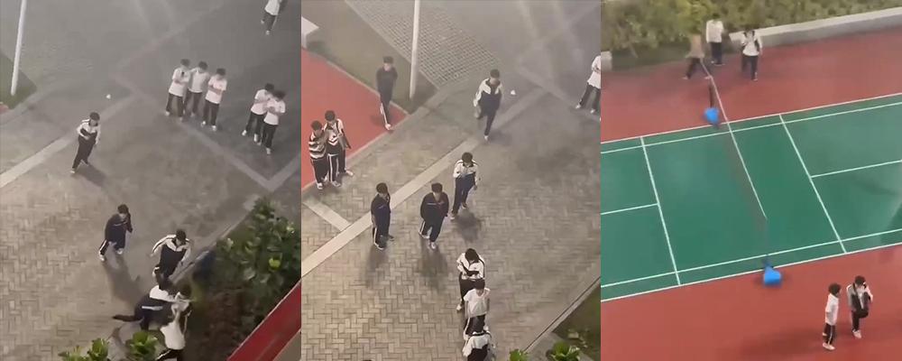说到做到的操你妈 广东一中学白色上衣学生操了另一个校服学生的亲妈 导致亲妈怀孕 两个人当场打了起来