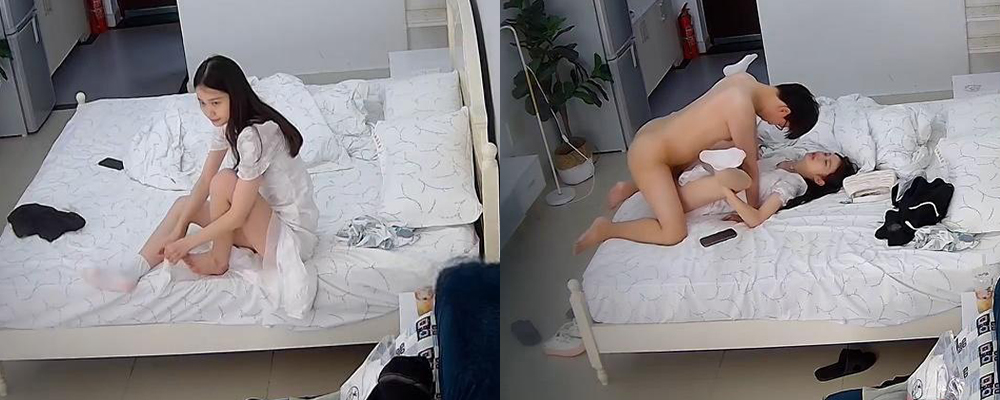 真实监控泄密 高颜值情侣忘情交欢 甜美白裙女孩嗲叫连连无套内射多体位极致缠绵