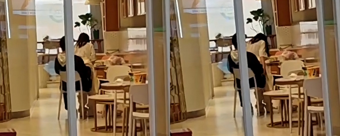 湖南宁乡步行街罗曼蛋糕店 狗男女没羞没躁女上位现场直播 看呆众人