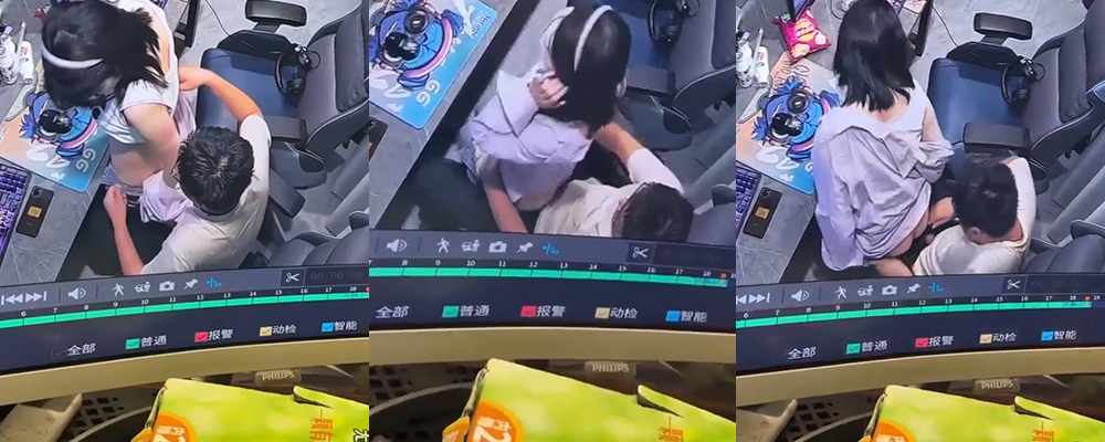 网吧监控惊现淫荡一幕 小情侣包间激情时刻现场直播 女主颜值身材在线多角度骑乘香艳无比