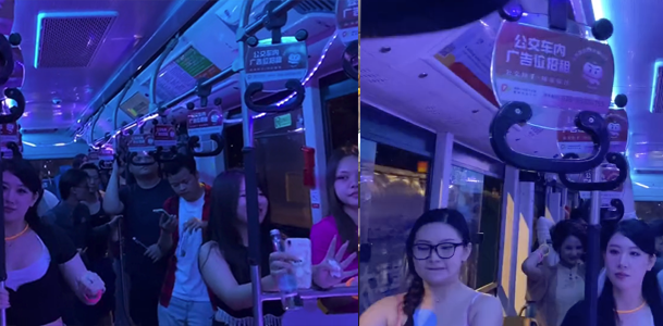 离了大谱!!公交车居然被改装成了KTV 这就是传说中的一边走一边嗨?